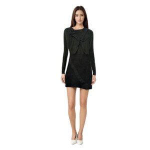 LAMB by Gwen Stefani Womens Small Military Gorp Core Mini Ribbed Dress
